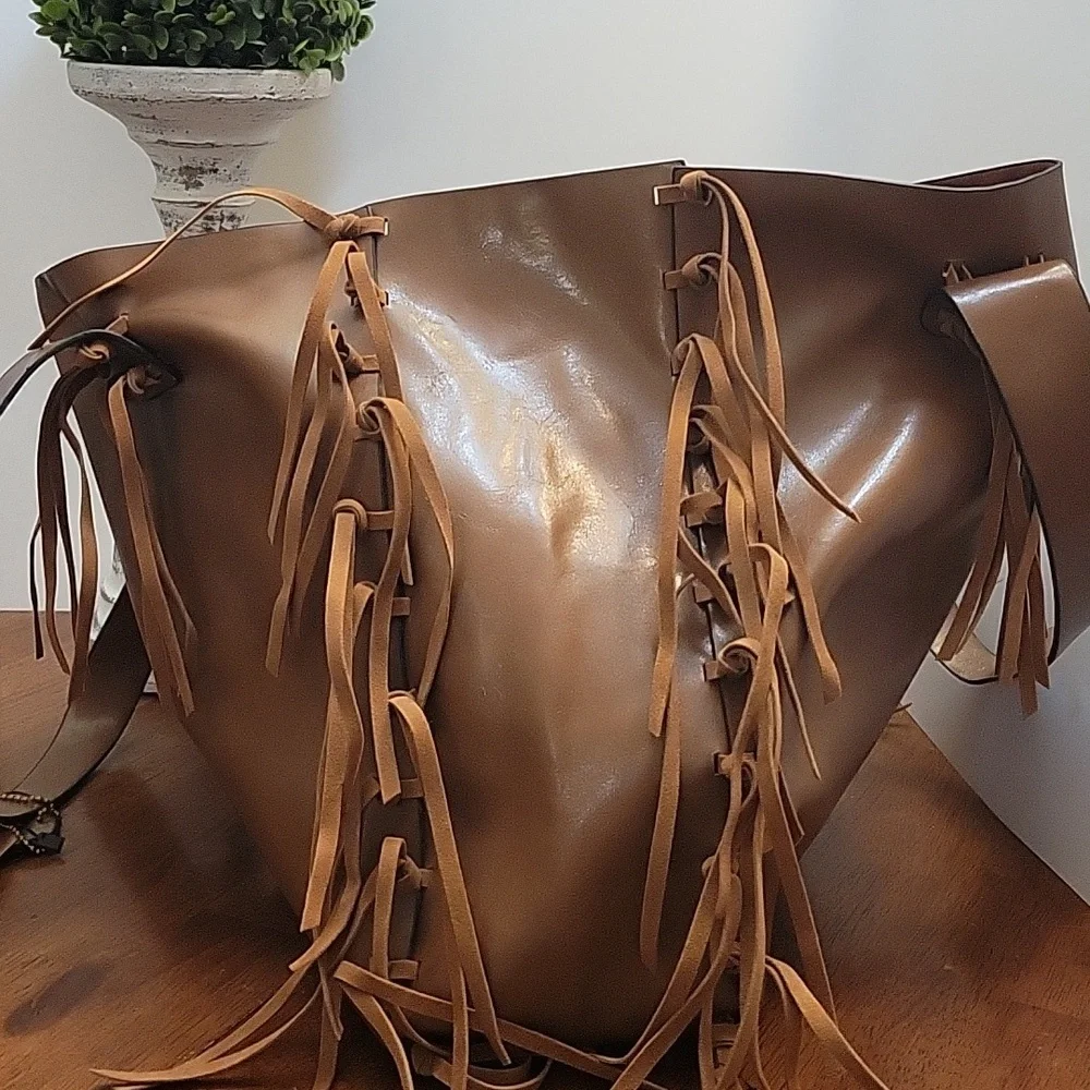Large vegan leather tote - Picture 5 of 7